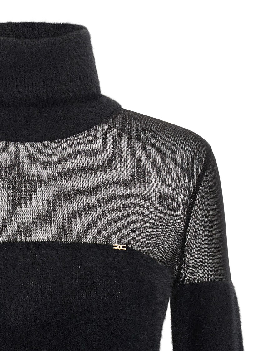 Elisabetta Franchi Brushed Insert Turtleneck Sweater