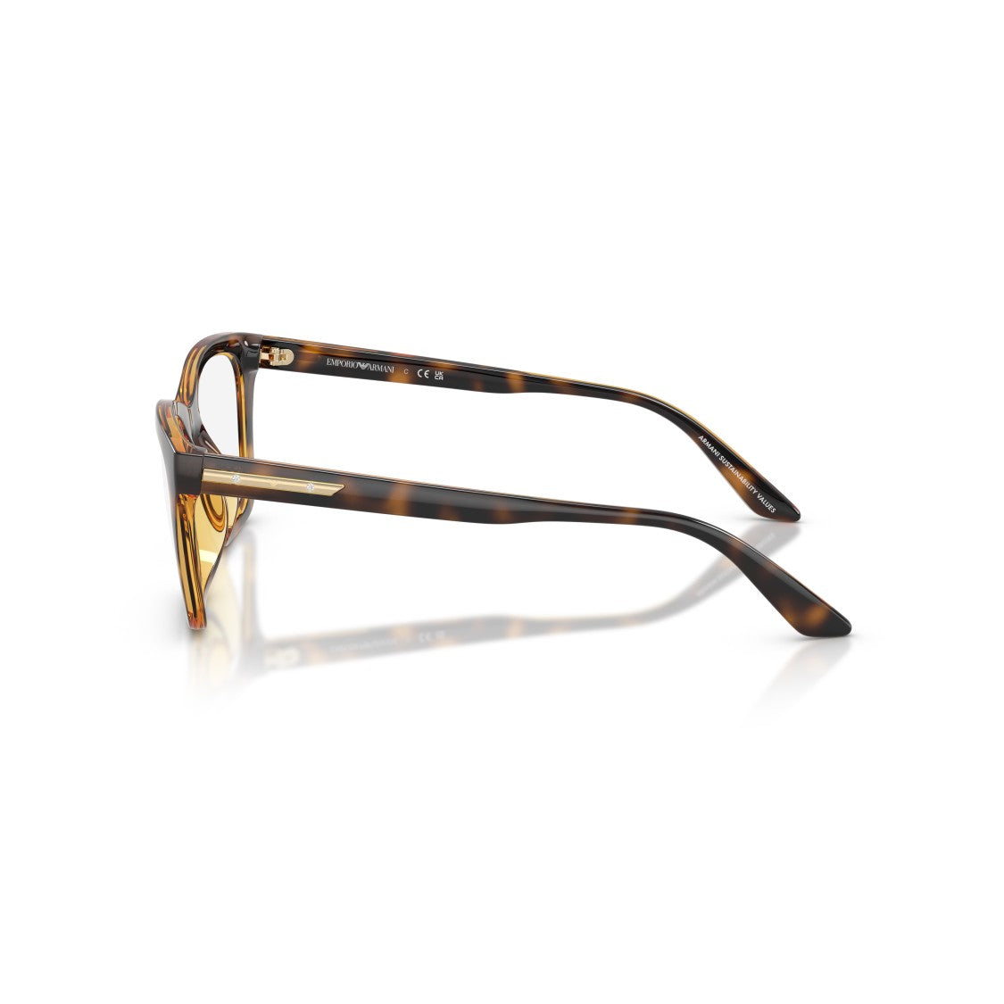 Emporio Armani Oversized Tortoiseshell Square Frame Eyeglasses