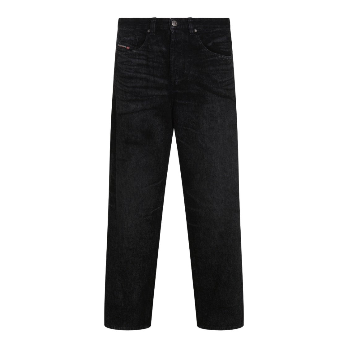 Diesel Straight-Leg Black Jeans With Subtle Branding