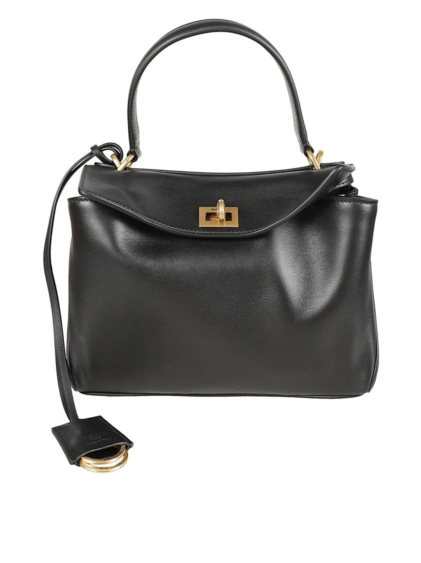 Balenciaga Smooth Grain Leather Handbag With Twist-Lock Closure