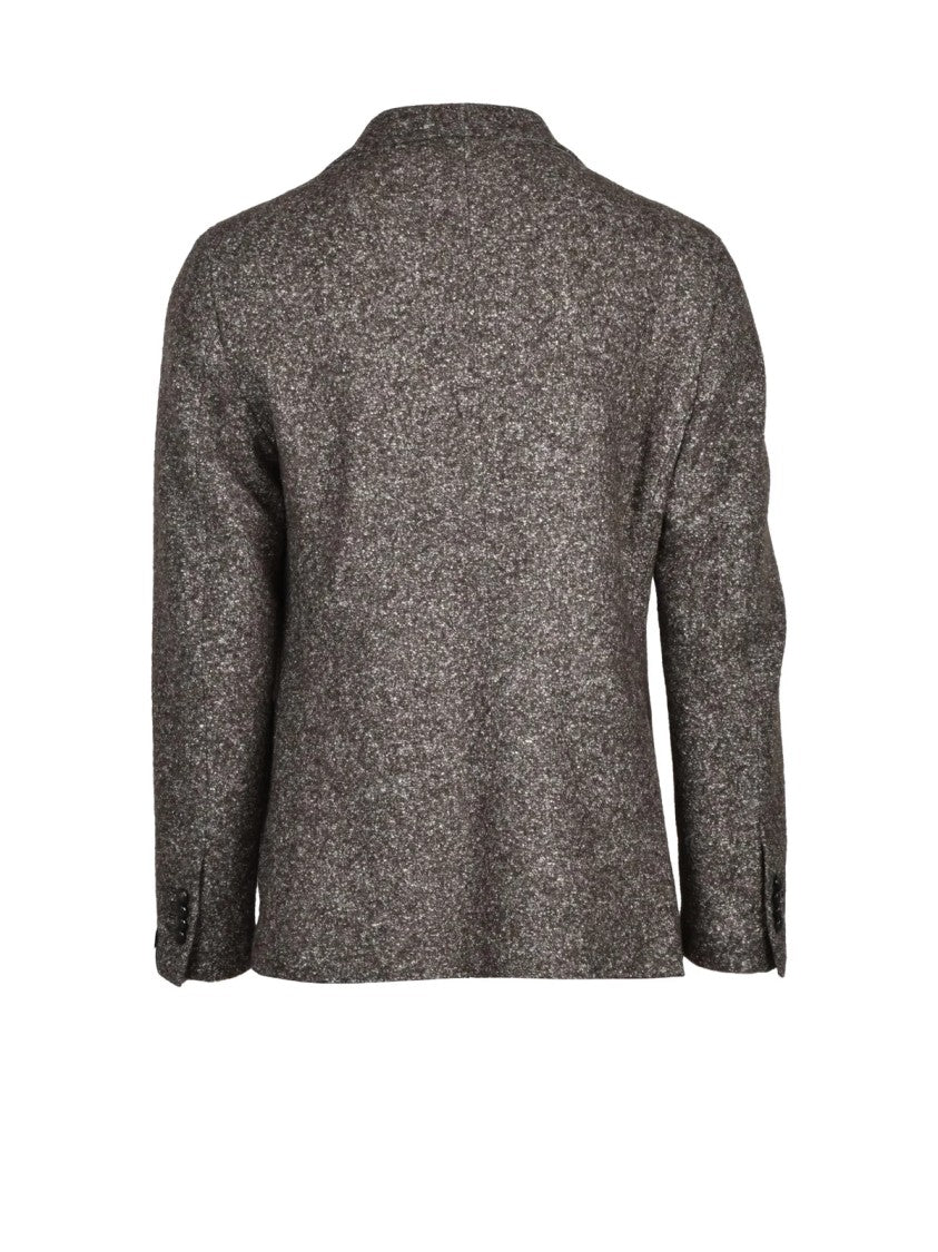 Tagliatore Grey Bouclé Virgin Wool-Silk Jacket
