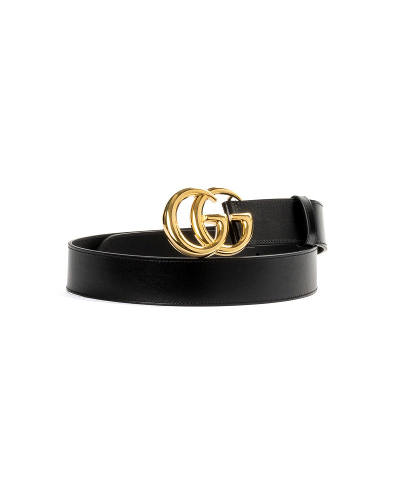 Gucci Black Gg Marmont Smooth Leather Belt