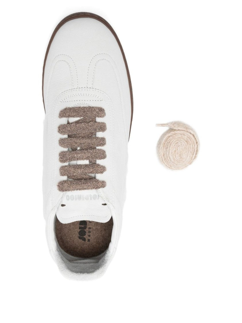Soldini Minimalist White Leather Sneakers