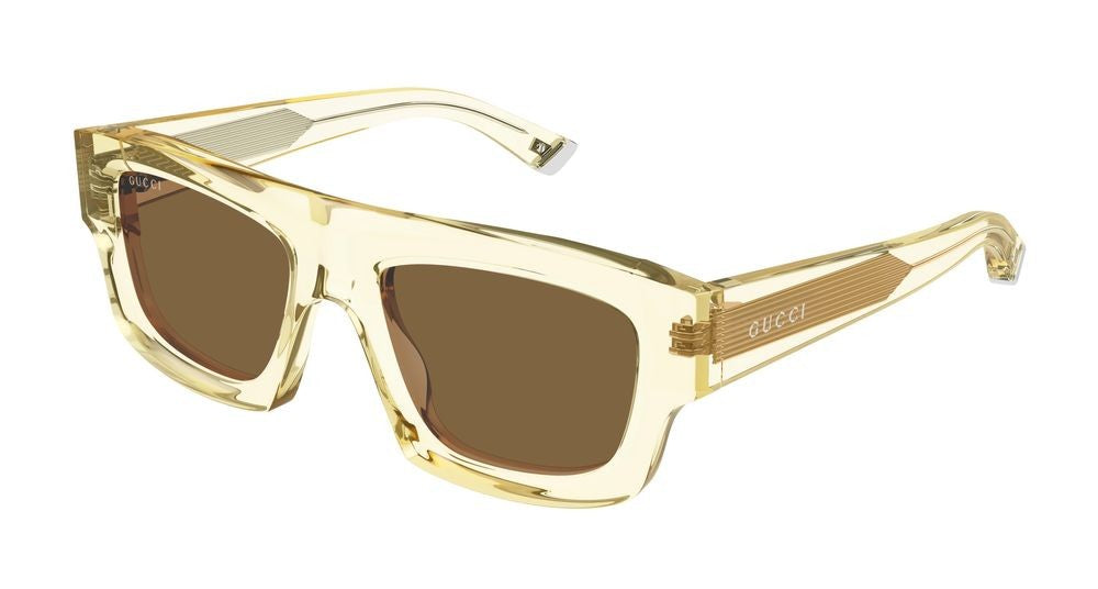 Gucci Yellow Translucent Acetate Bold Oversized Sunglasses