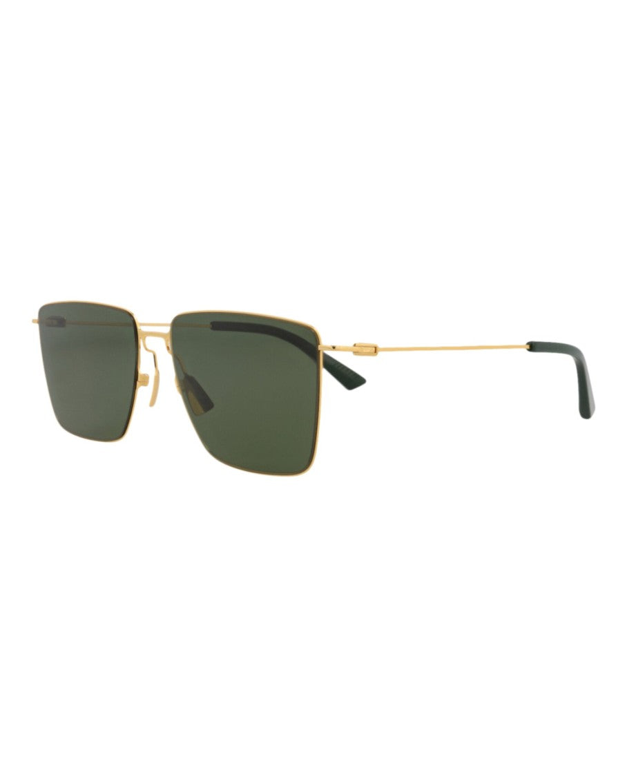 Bottega Veneta Square-Frame Metal Sunglasses With Adjustable Nosepads