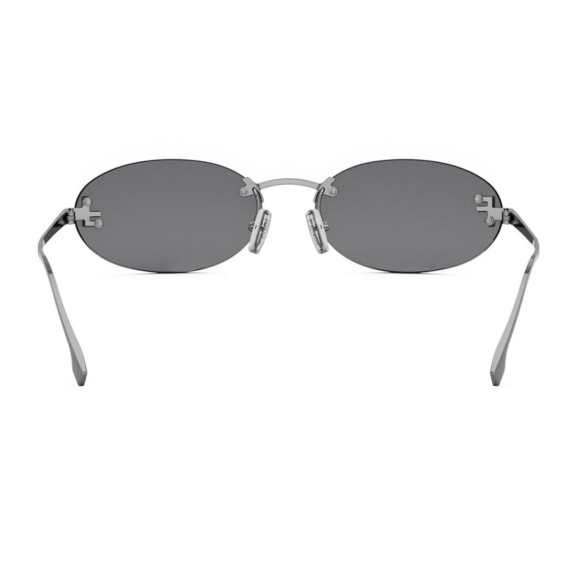 Fendi Silver First Crystal Fe4075us Oval Rimless Metal Sunglasses
