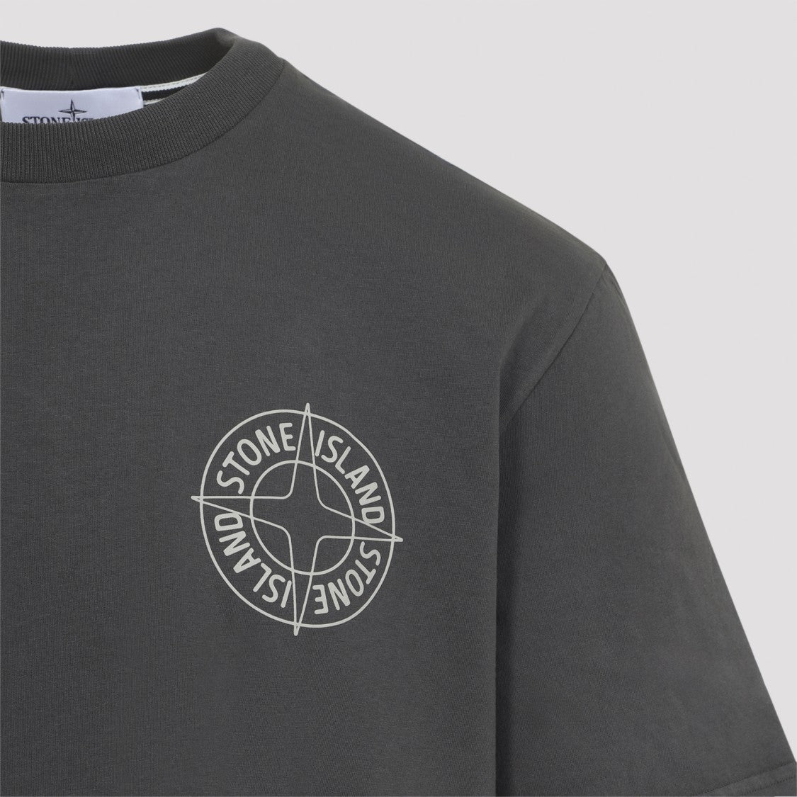 Stone Island Charcoal Grey Cotton Short Sleeves T-Shirt