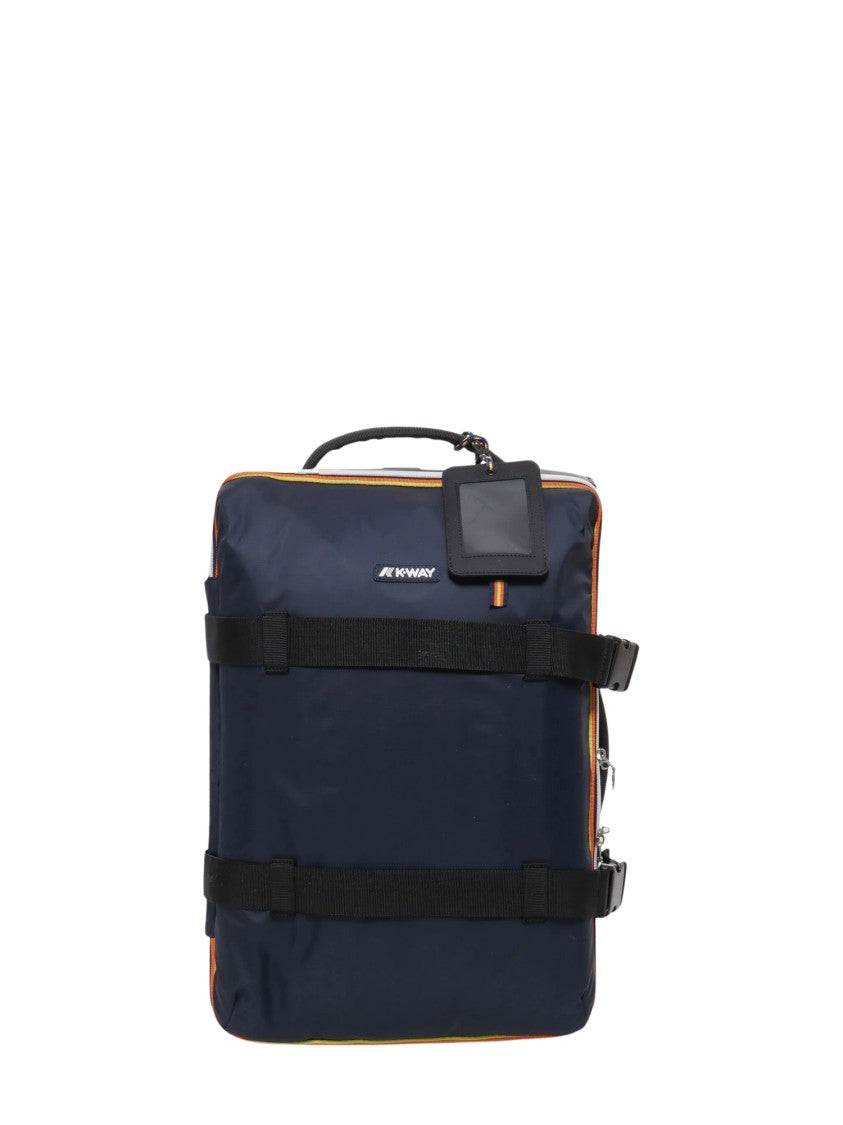 K-Way Compact Cabin Suitcase With Navy Blue Exterior And Accented Piping