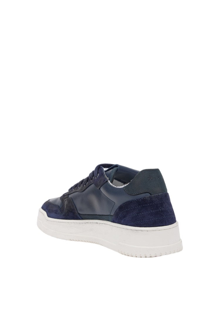 Pantofola D'oro Blue Leather Suede Flexible Rubber Sneakers