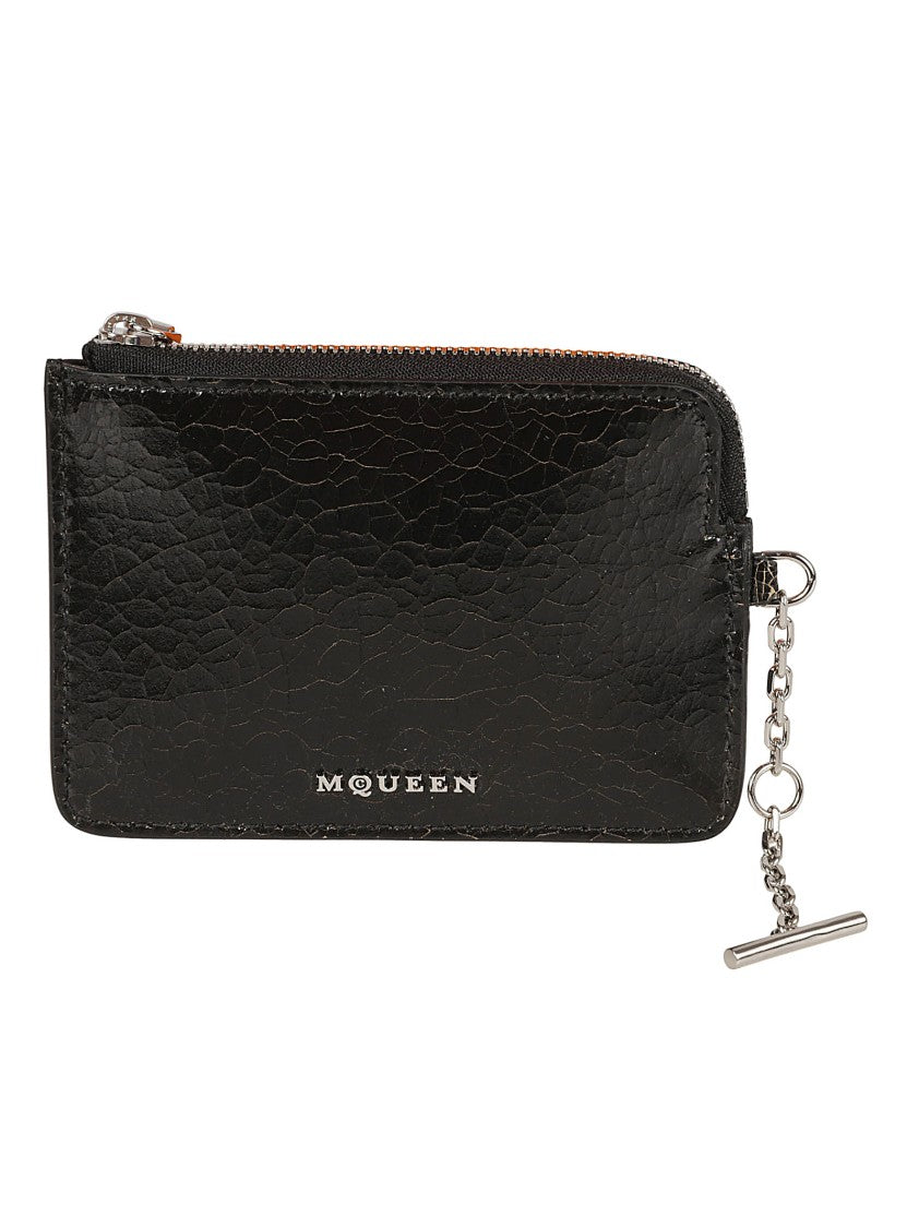 Alexander Mcqueen Cracked Leather Finish Wallet