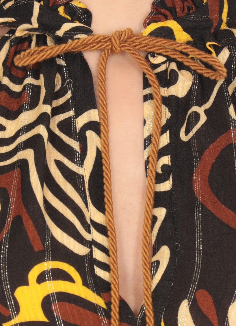 Miss Bikini Contrasting Lurex Viscose Caftan