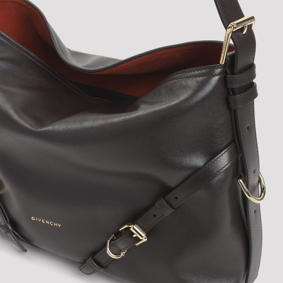 Givenchy Brown Leather Handbag With Adjustable Straps