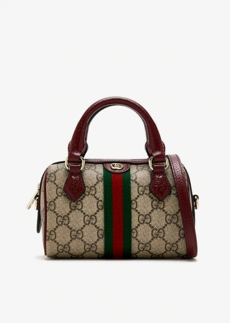 Gucci Structured Black Shoulder Bag With Gold-Tone Accents