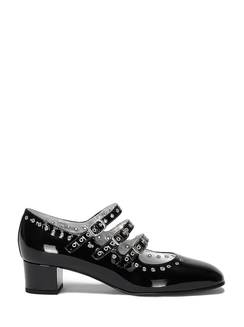 Carel Paris Shiny Leather Slingback With Studs