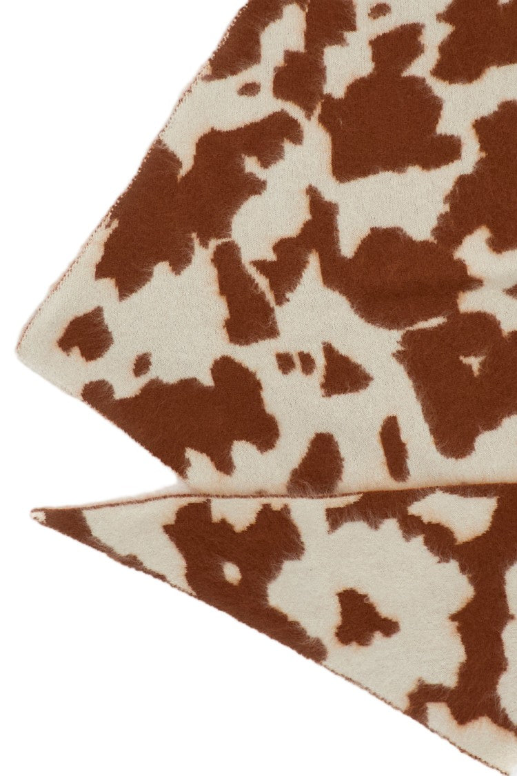 Guest In Residence Cream/Burnt Sienna Grizzly Cowhide Cashmere Scarf