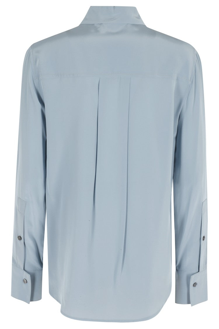 Tela Pointed Collar Light Blue Viscose Shirt