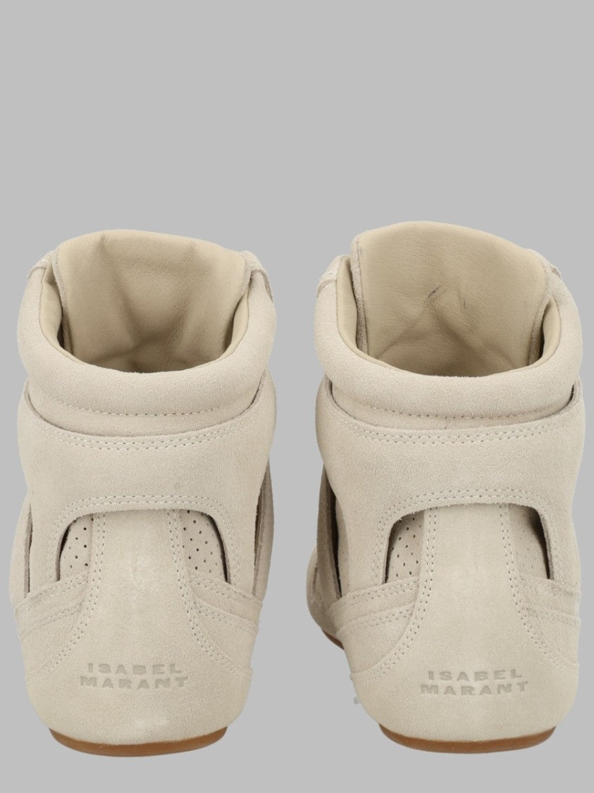 Isabel Marant Beige High-Top Ankle Support Suede Sneakers