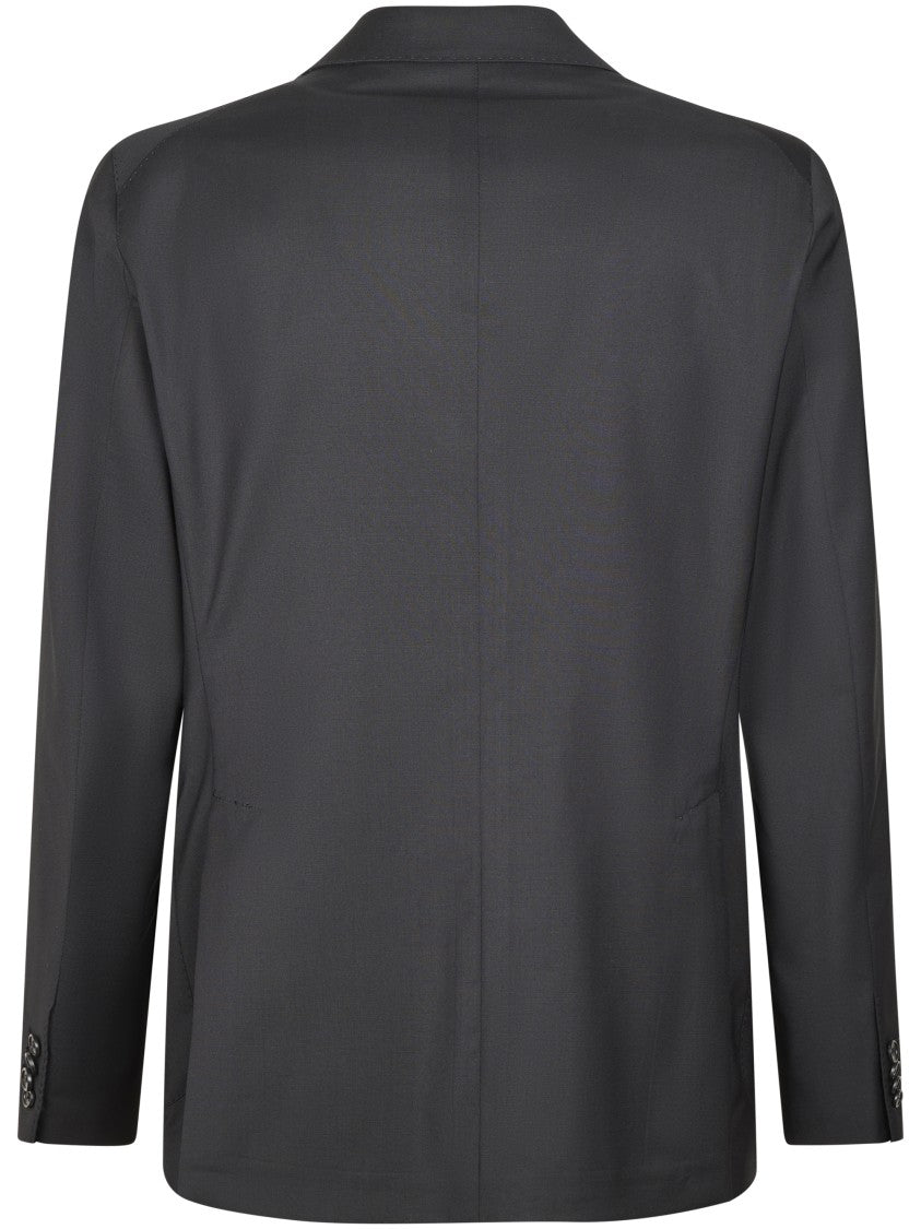 Tagliatore Tailored Virgin Wool Blazer With Metallic Lapel Pin