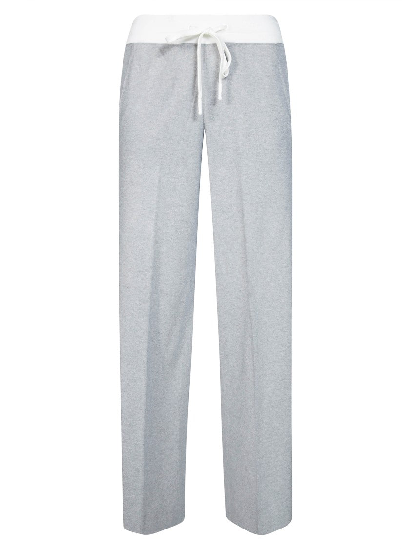 Elisabetta Franchi Pantalone Tricot Ribbed Knit Wide-Leg Pants