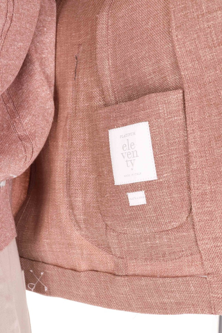 Eleventy Cross-Ply Salmon Linen-Wool-Silk Blazer