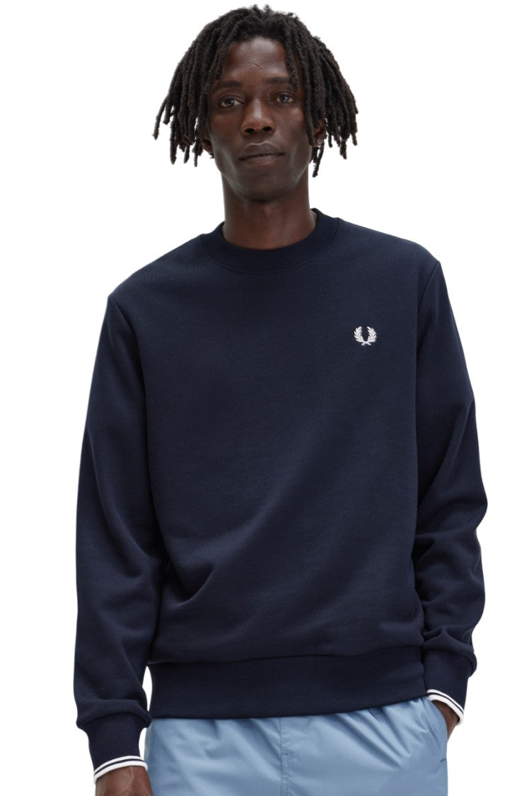 Fred Perry Regular Fit Black Cotton-Blend Fred Perry Sweatshirt