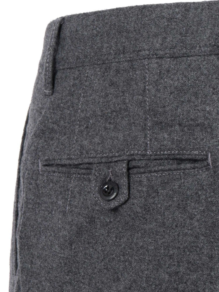 Slowear X Incotex Tailored Grey Trousers With Classic Flat Front And Refined Texture