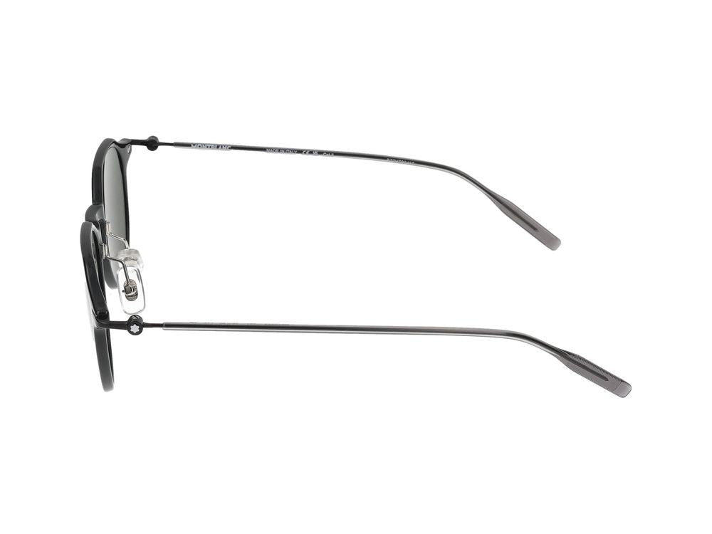 Montblanc Black Slim Round Sunglasses