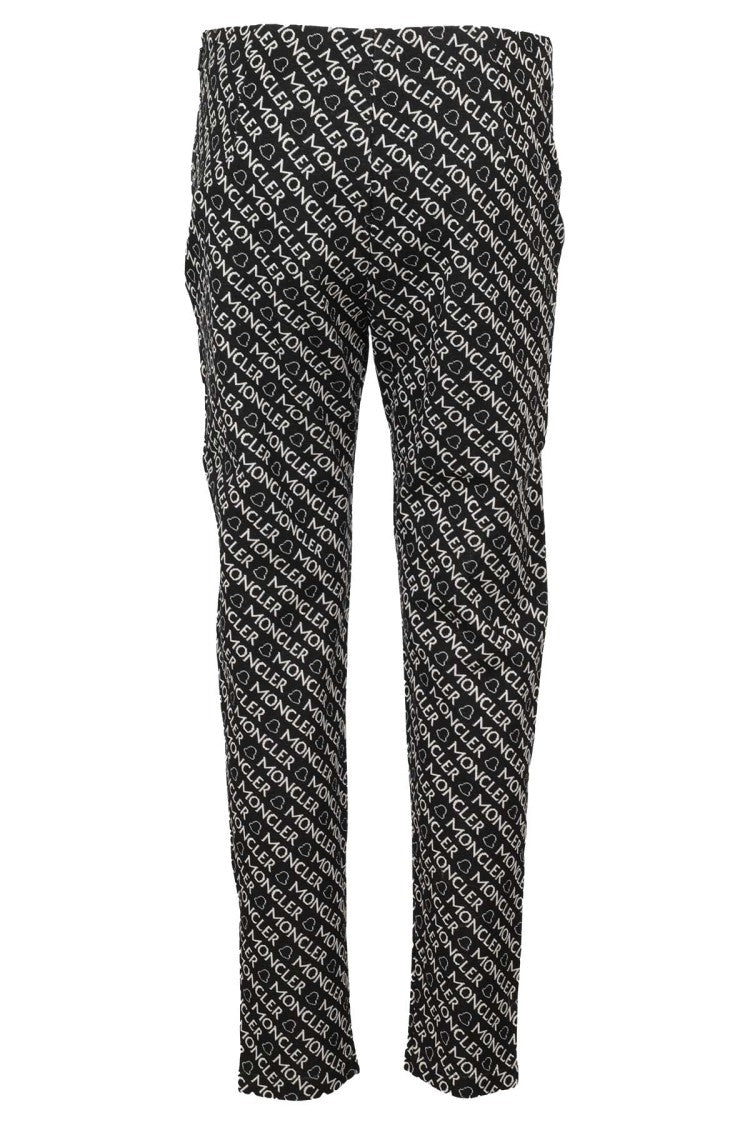 Moncler Fitted Black Logo Print Leggings