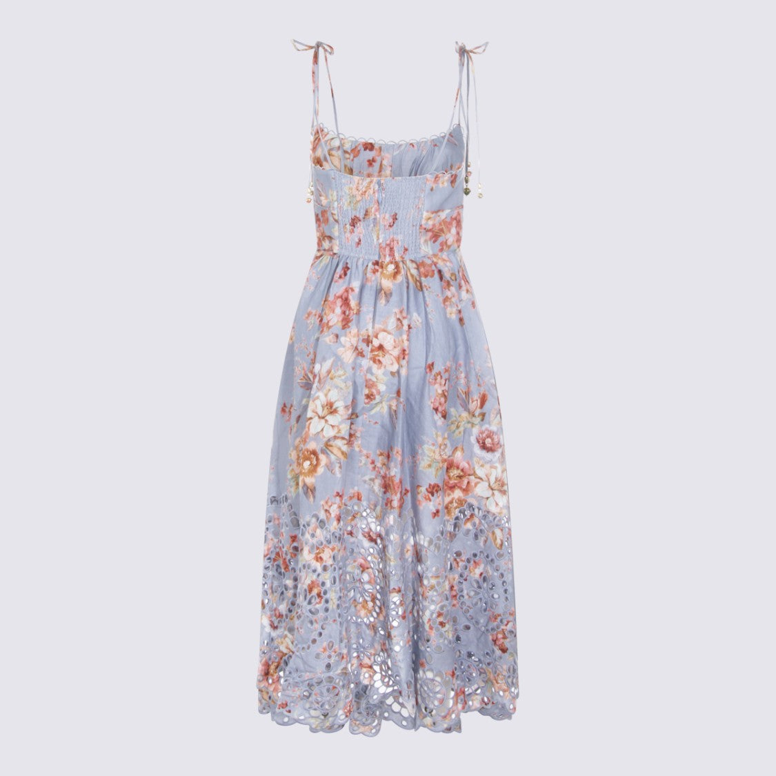 Zimmermann Light Blue Floral Print Midi Dress