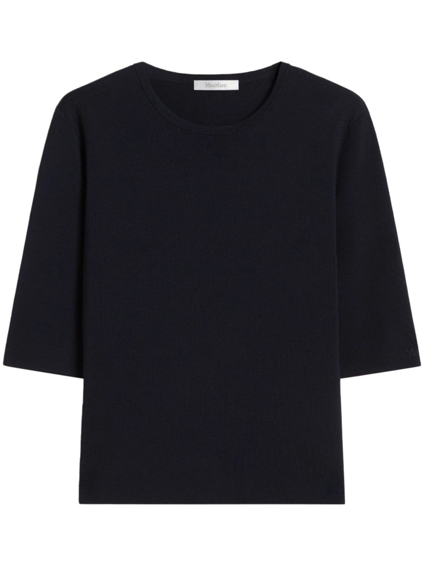 Max Mara Short-Sleeved Knit Top With Cropped Fit