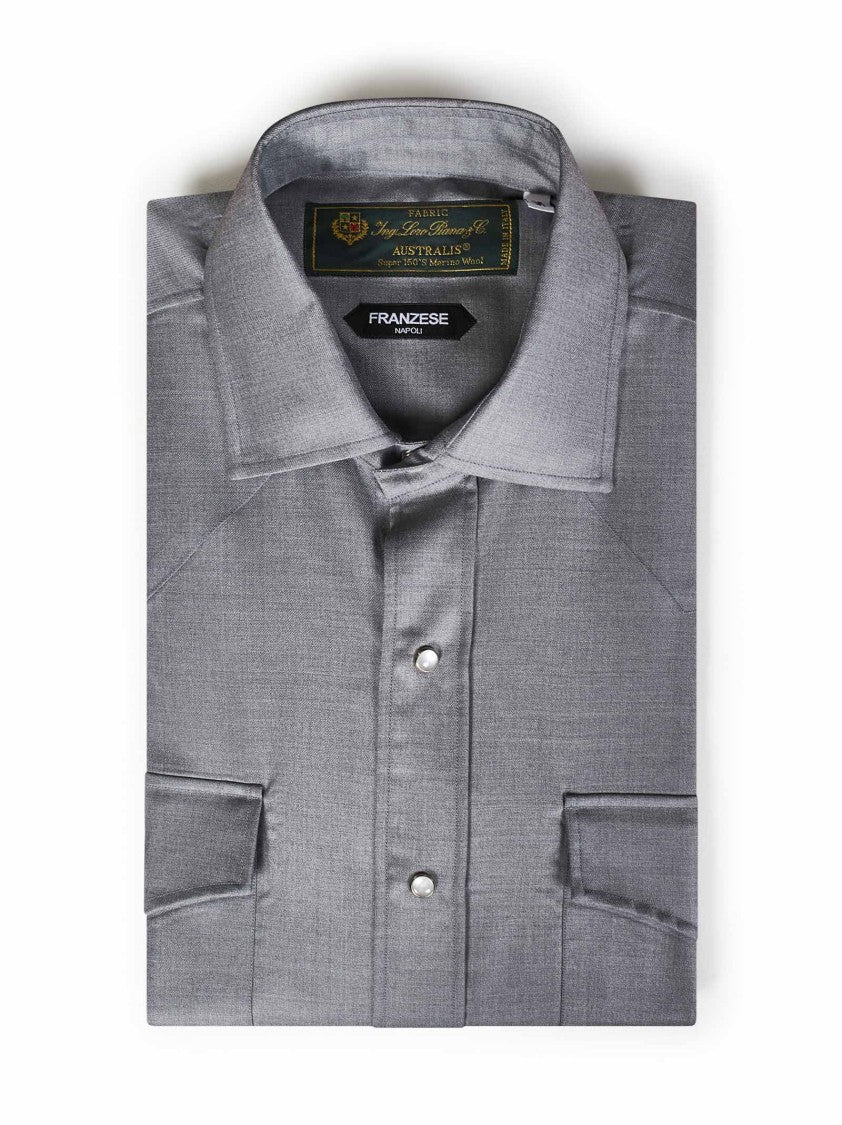 Franzese Collection Tailored Grey Western Shirt