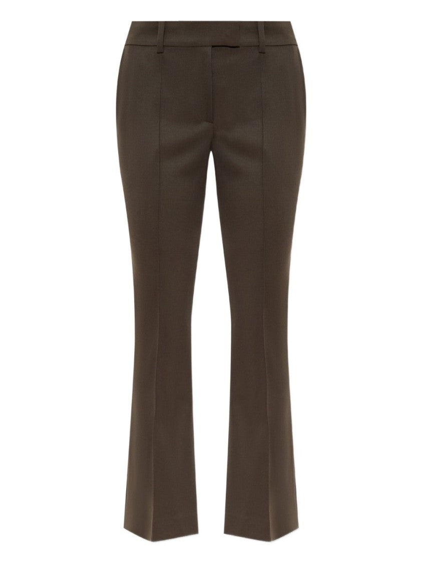 The Attico Tailored Brown Trousers With Slightly Flared Silhouette