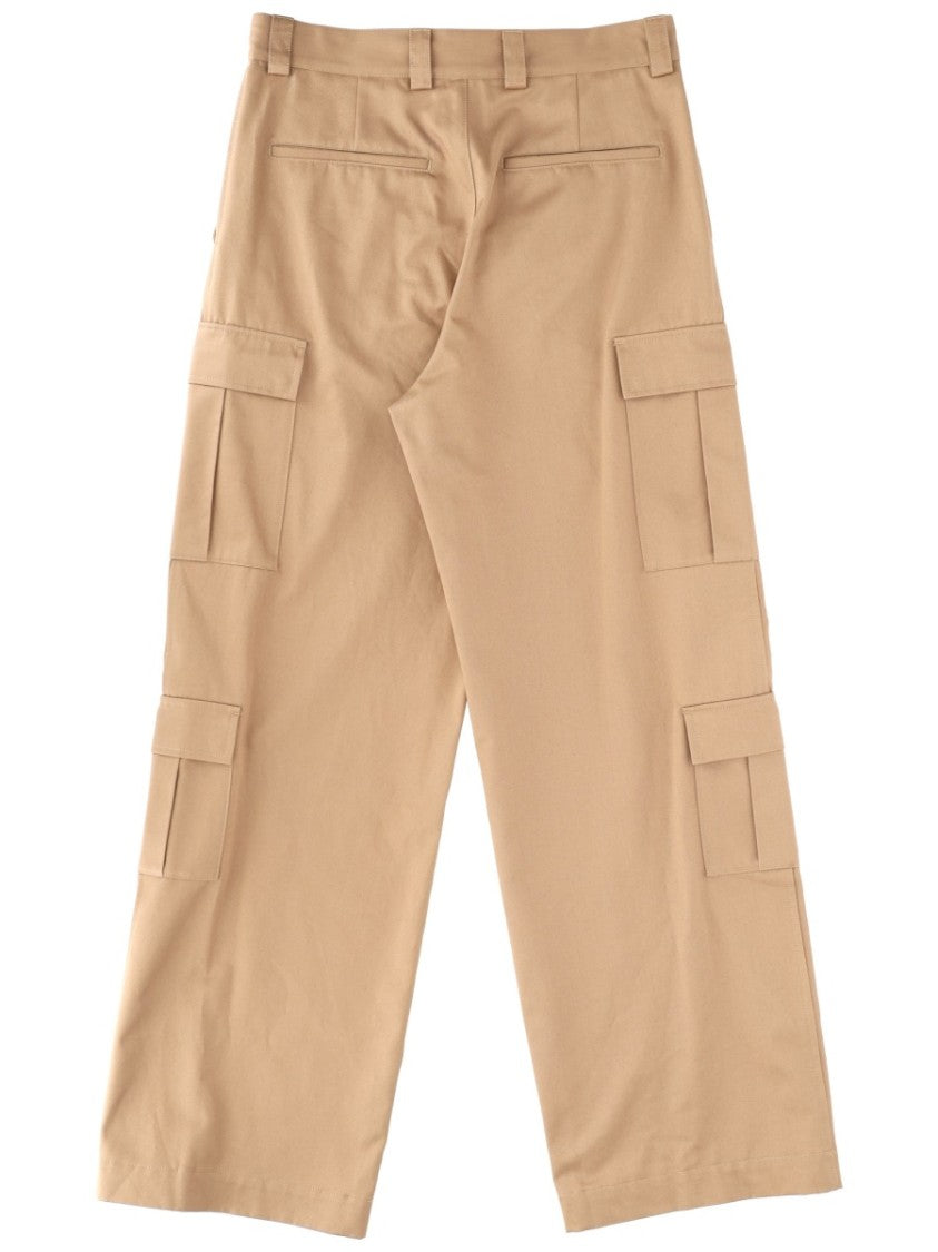 Msgm Brown Wide-Leg Cargo Pants