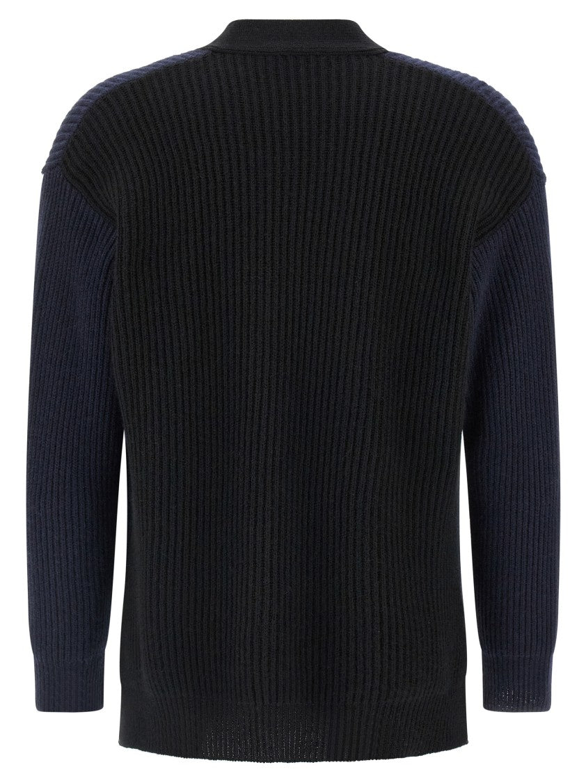 Alberto Biani Two-Tone Cashmere Cardigan With V-Neck