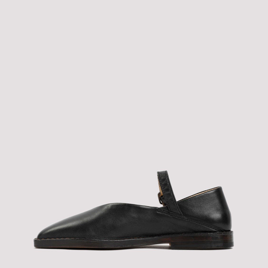 Lemaire Black Leather Ballerina Shoes