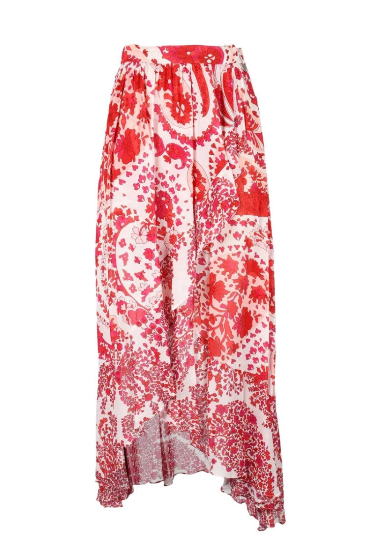 Twin-Set Viscose Skirt - White/Red