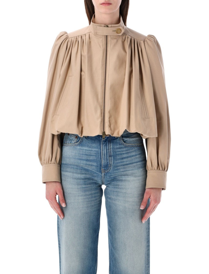 Chloé Gathered Cotton Boule Jacket
