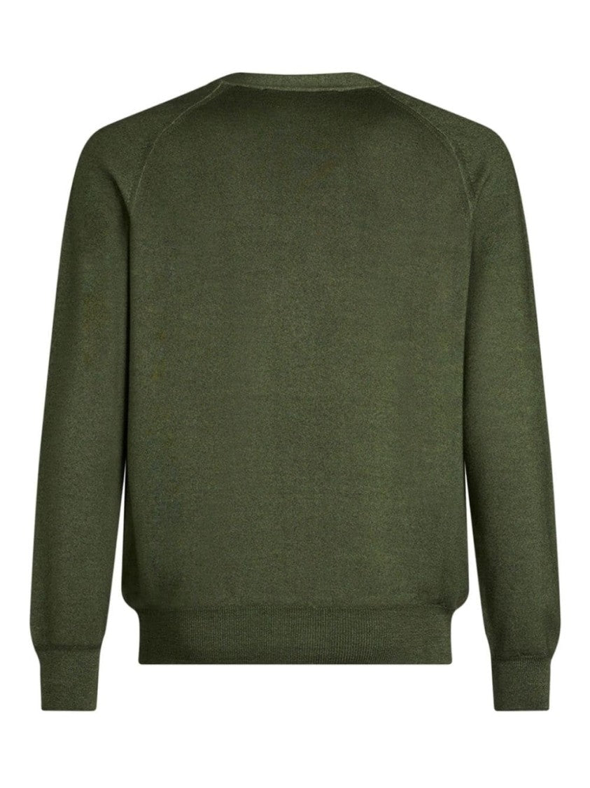 Etro Casual V-Neck Cardigan With Textured Wool Composition