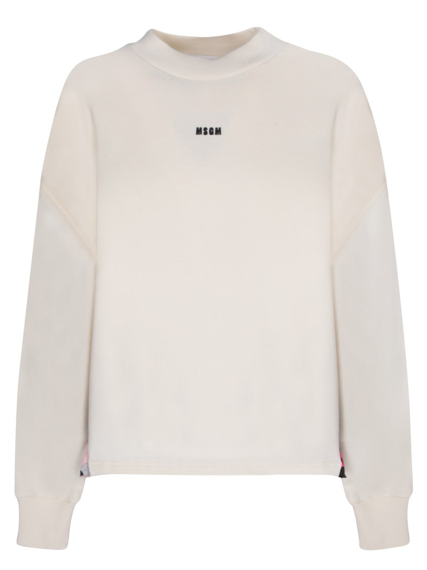 Msgm White Cotton Sweatshirt