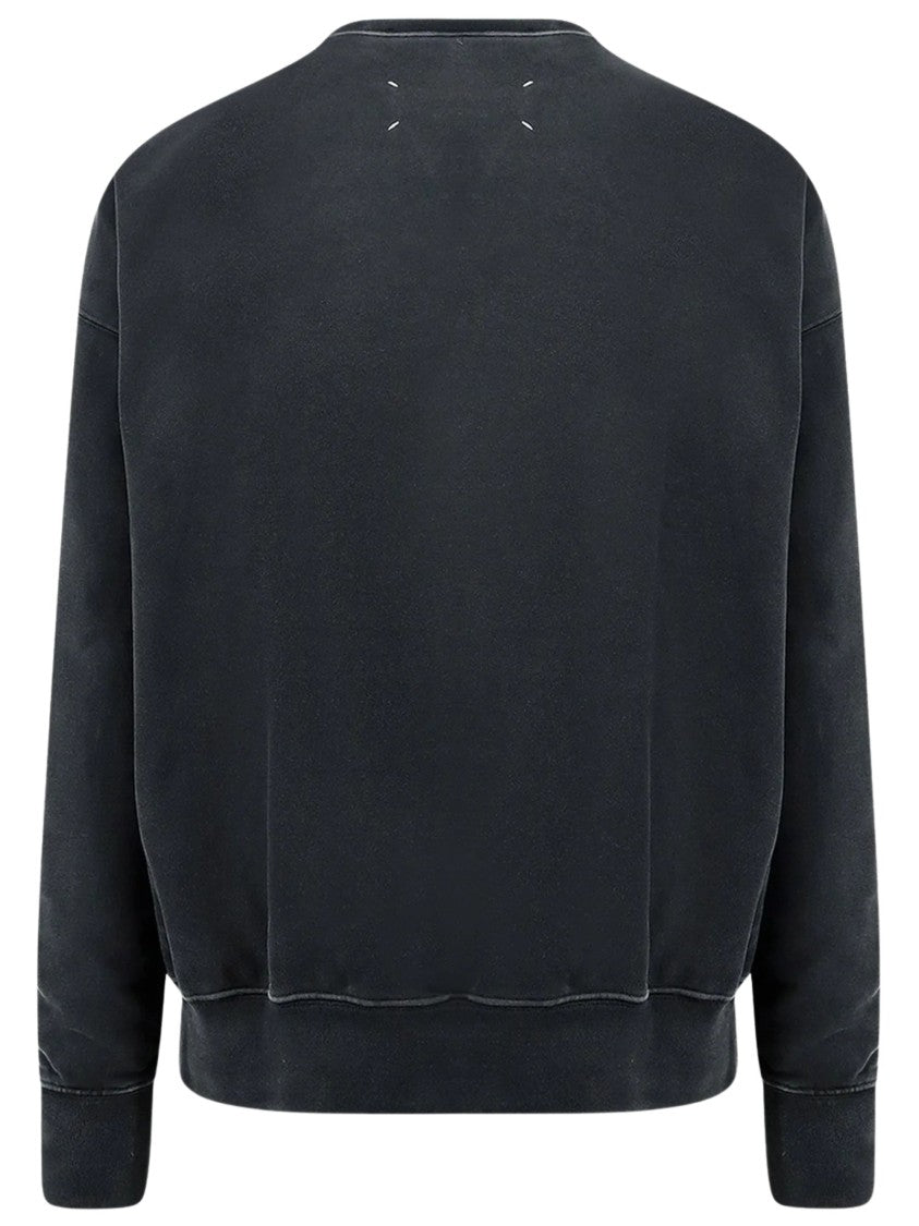 Maison Margiela Black Faded Effect Cotton Sweatshirt