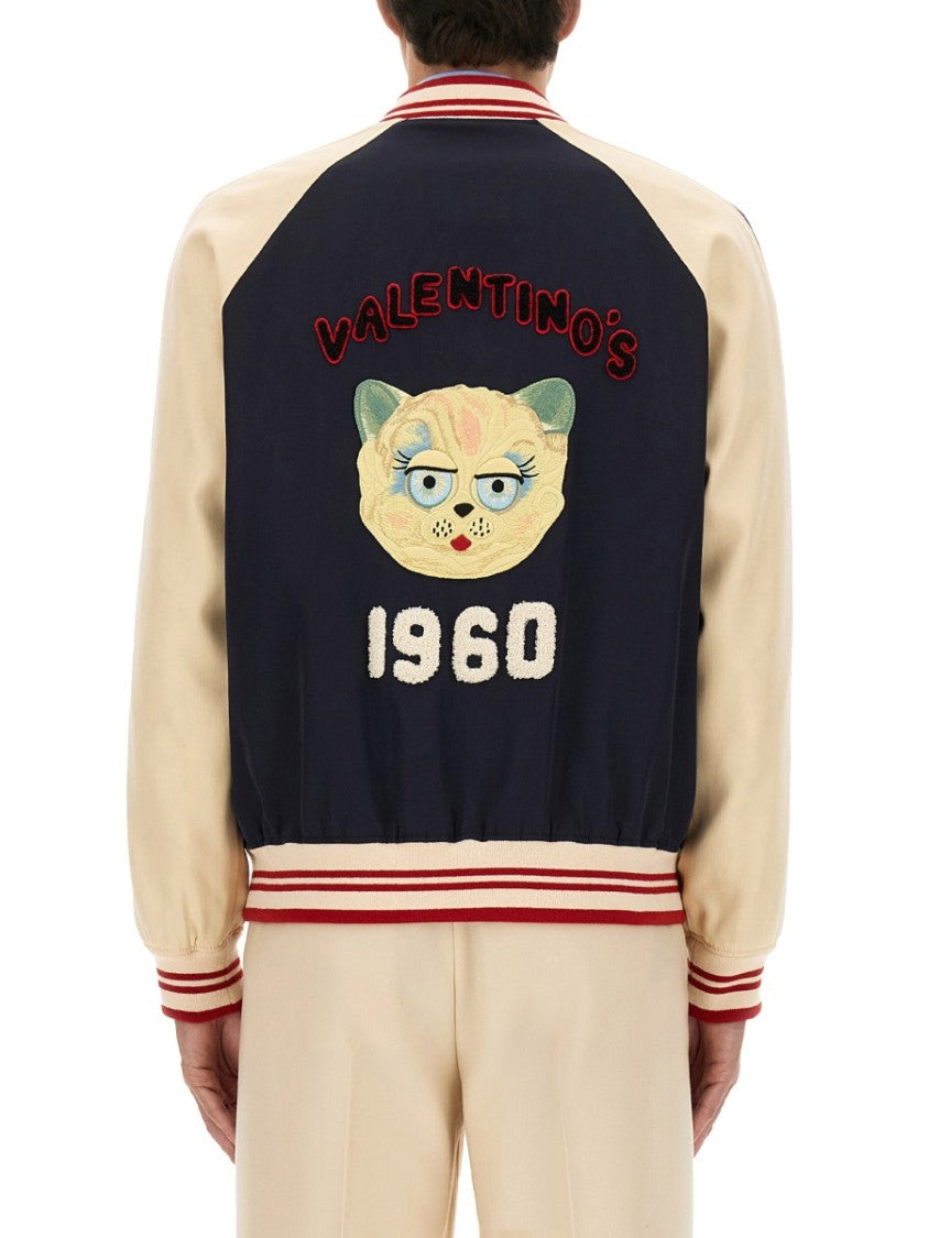 Valentino Wool And Cotton Bomber Jacket