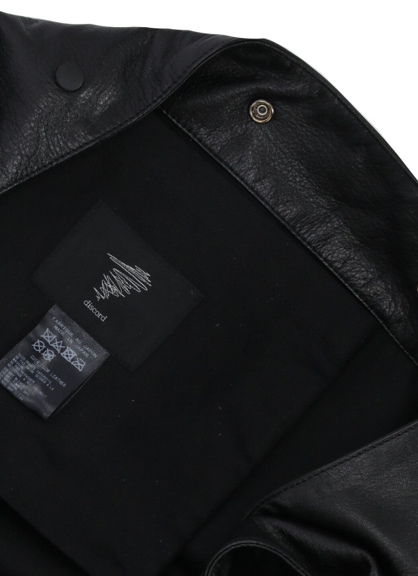 Discord X Yohji Yamamoto Black Leather Shoulder Bag