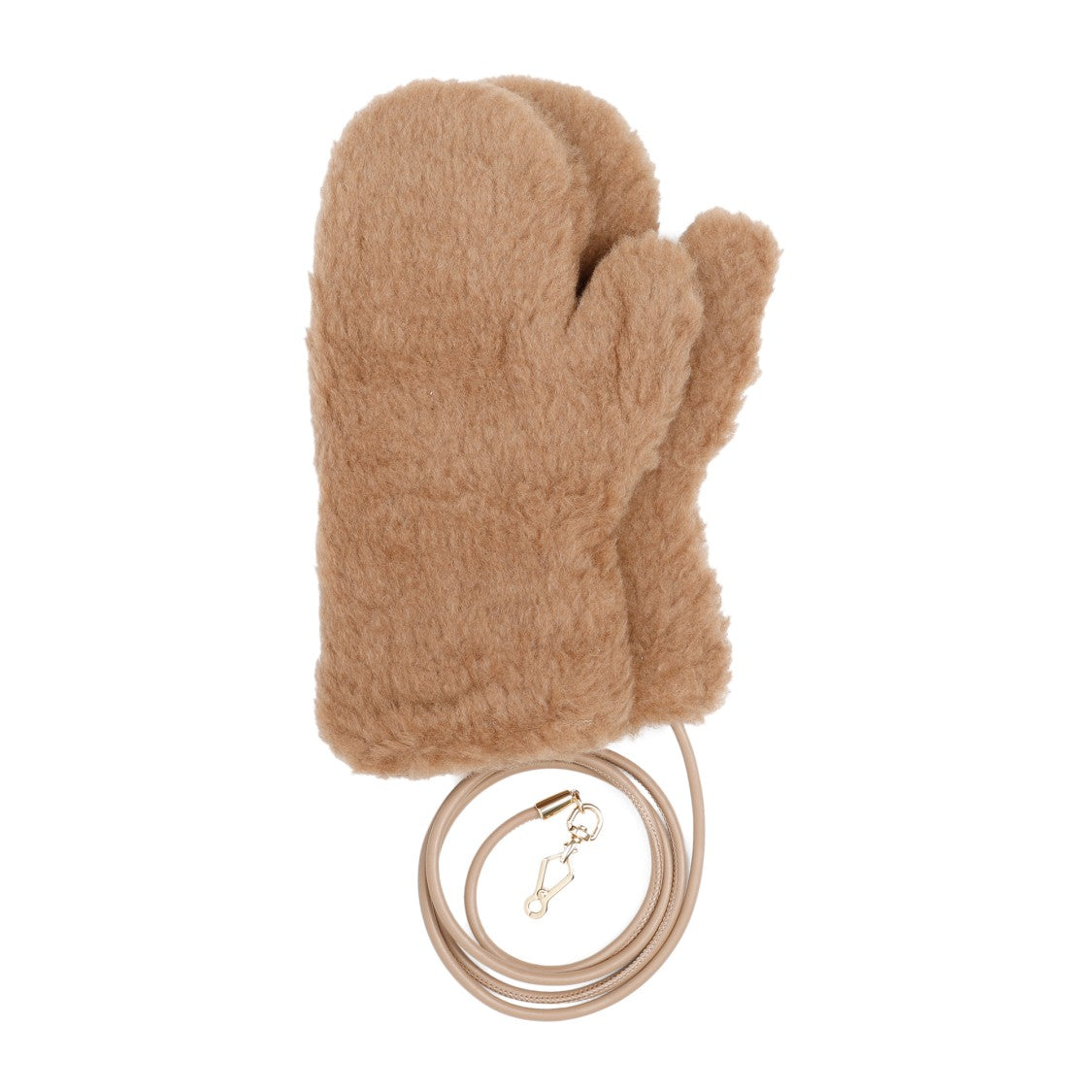 Max Mara Beige Camel Teddy Gloves