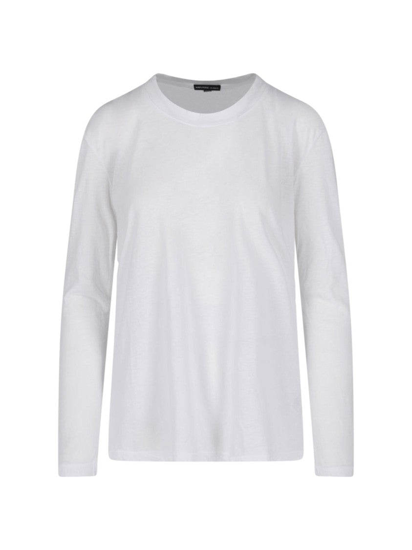 James Perse White Cotton Classic Long-Sleeve T-Shirt