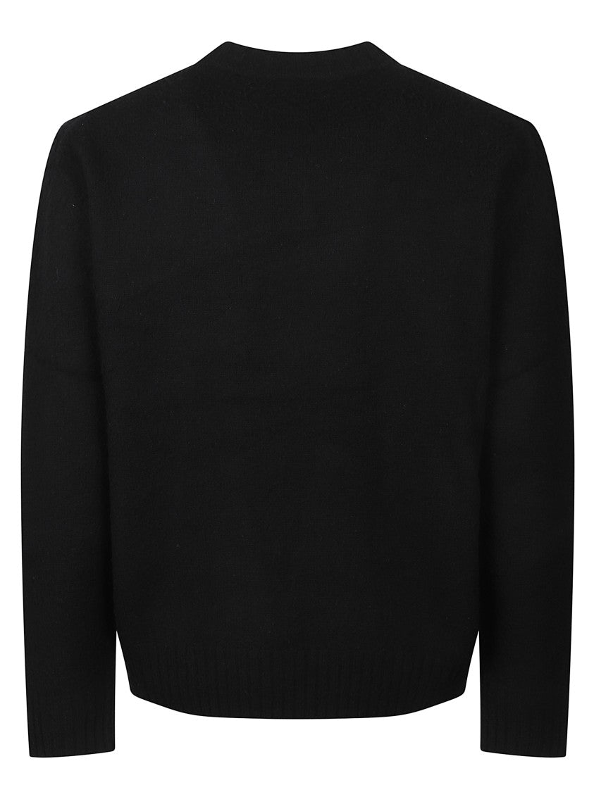 Axel Arigato Crew Neck Black Wool Blend Sweater