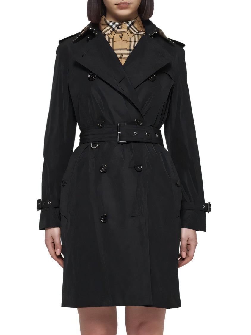 Burberry Classic Black Trench Coat With Belted Waist