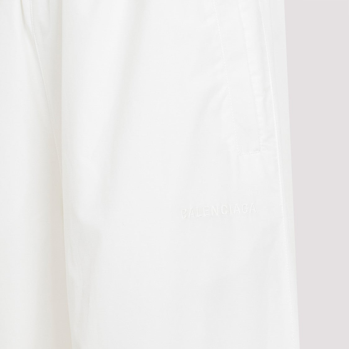 Balenciaga Medium Fit Tracksuit White Cotton Pants