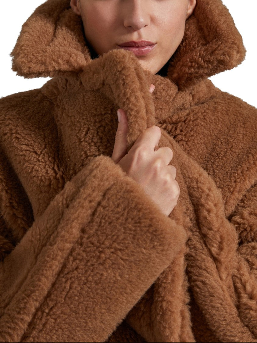Max Mara Oversized Camel Coat With Textured Fabric