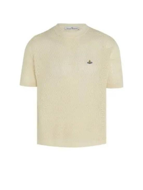 Vivienne Westwood Textured Knit Short-Sleeved Sweater With Emblem