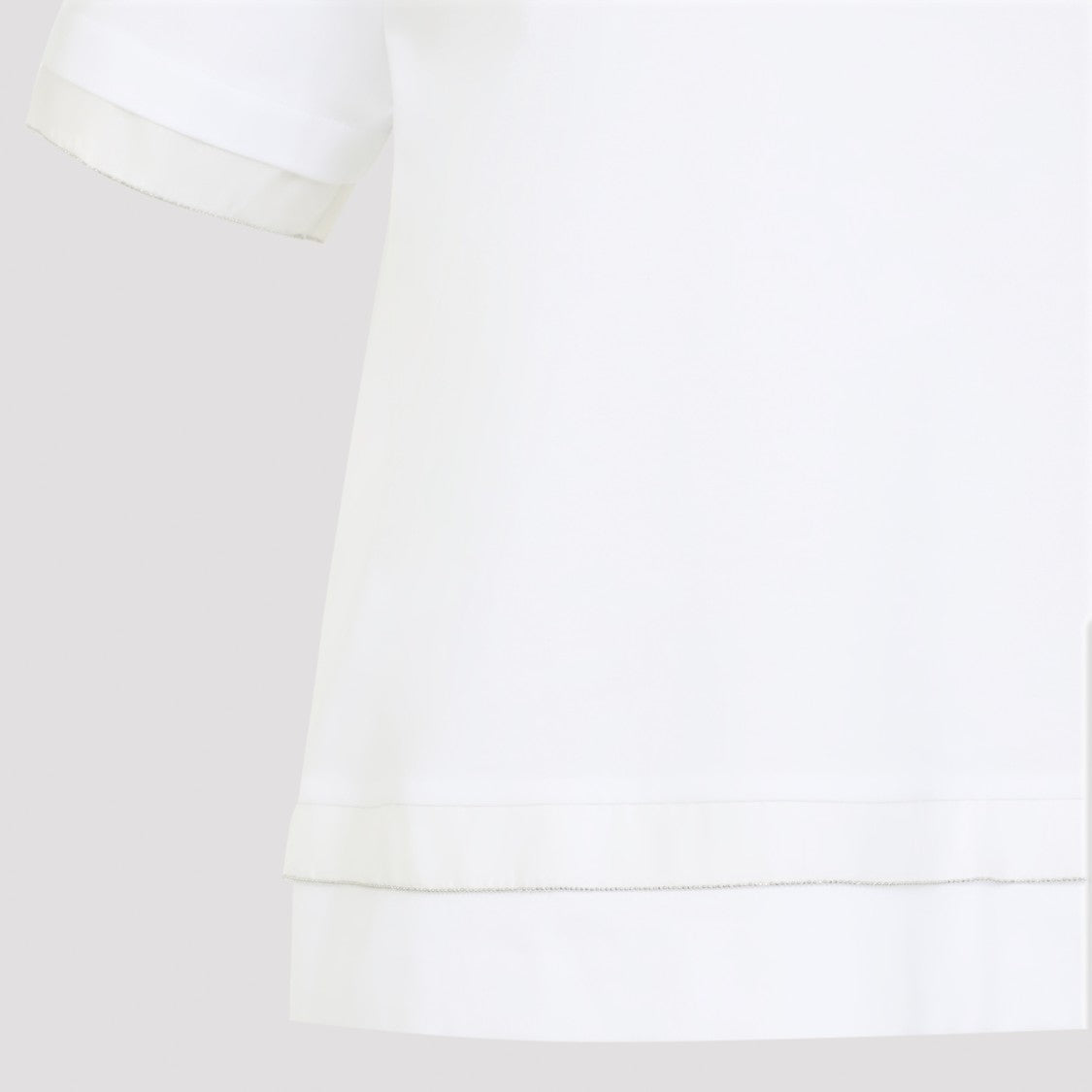 Peserico Classic Cotton Blend T-Shirt With Ribbed Details